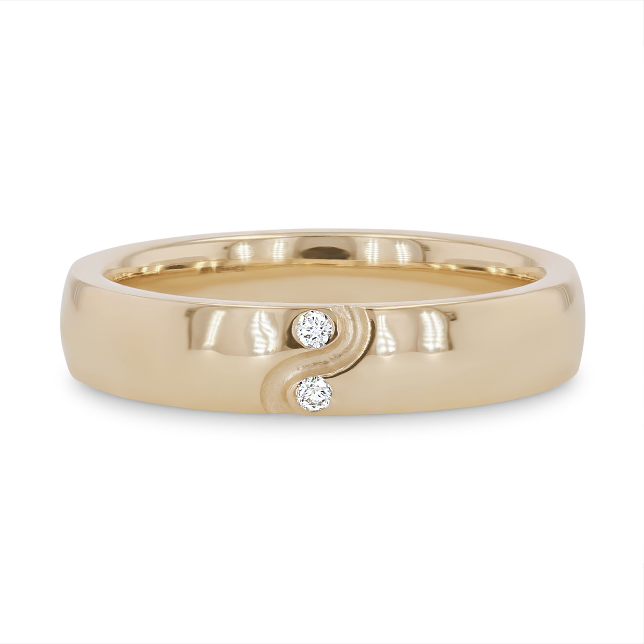 Swirl Accent Diamond 4mm Wedding Band 0