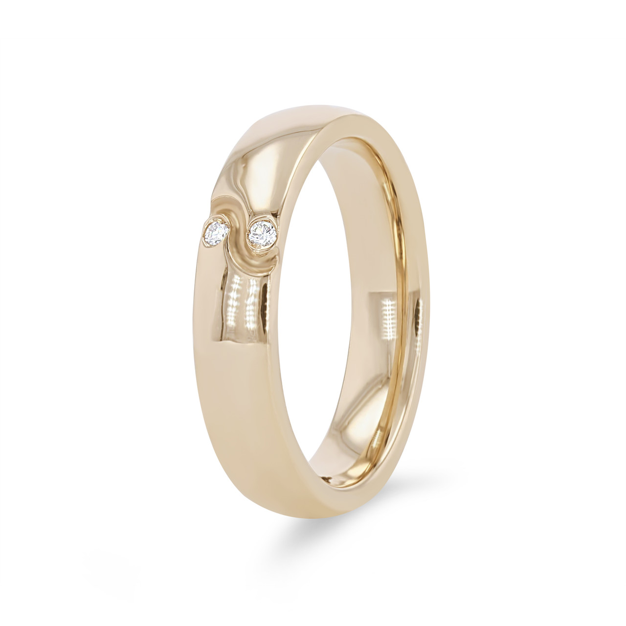 Swirl Accent Diamond 4mm Wedding Band 1