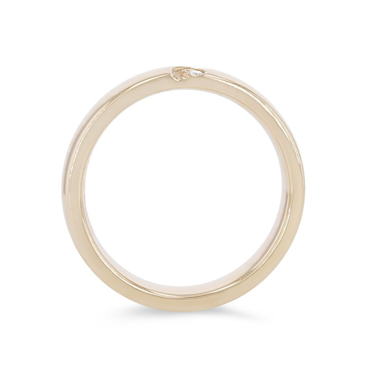 White Gold 14K Swirl Accent Diamond 4mm Wedding Band