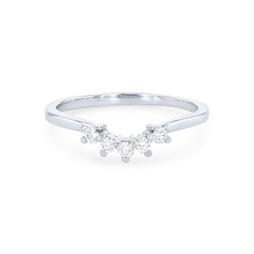 True Romance Contour Round Diamond Wedding Band In Rose Gold 14K