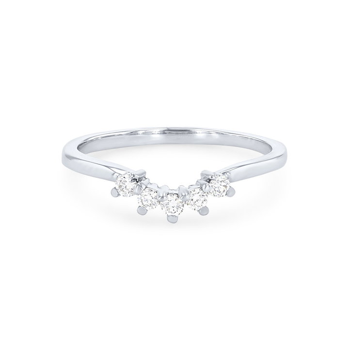 True Romance Contour Round Diamond Wedding Band In Rose Gold 14K