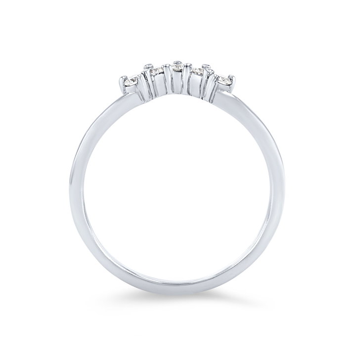 True Romance Contour Round Diamond Wedding Band In Rose Gold 14K