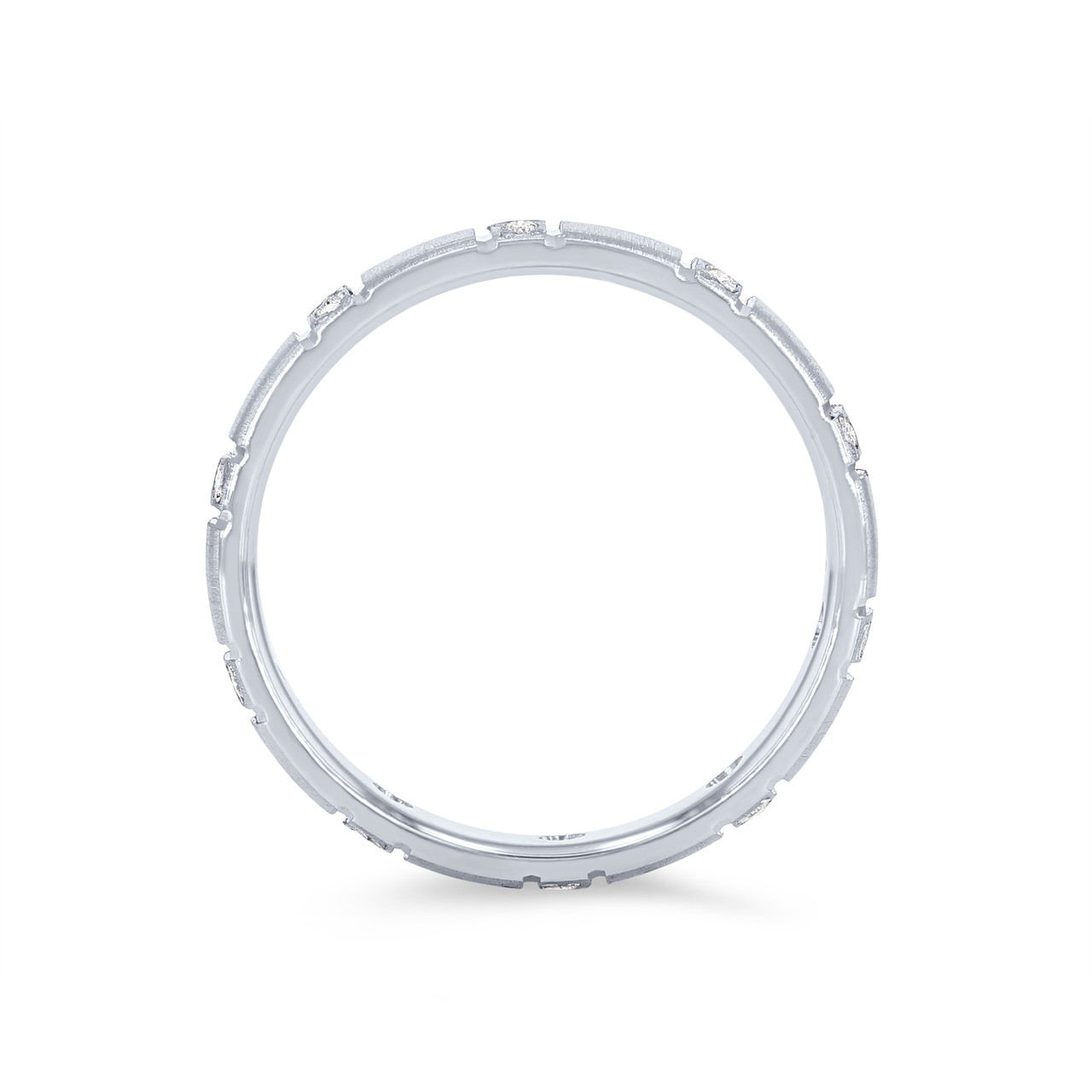 Matte Scatter Diamond 3mm Eternity Wedding Band 2