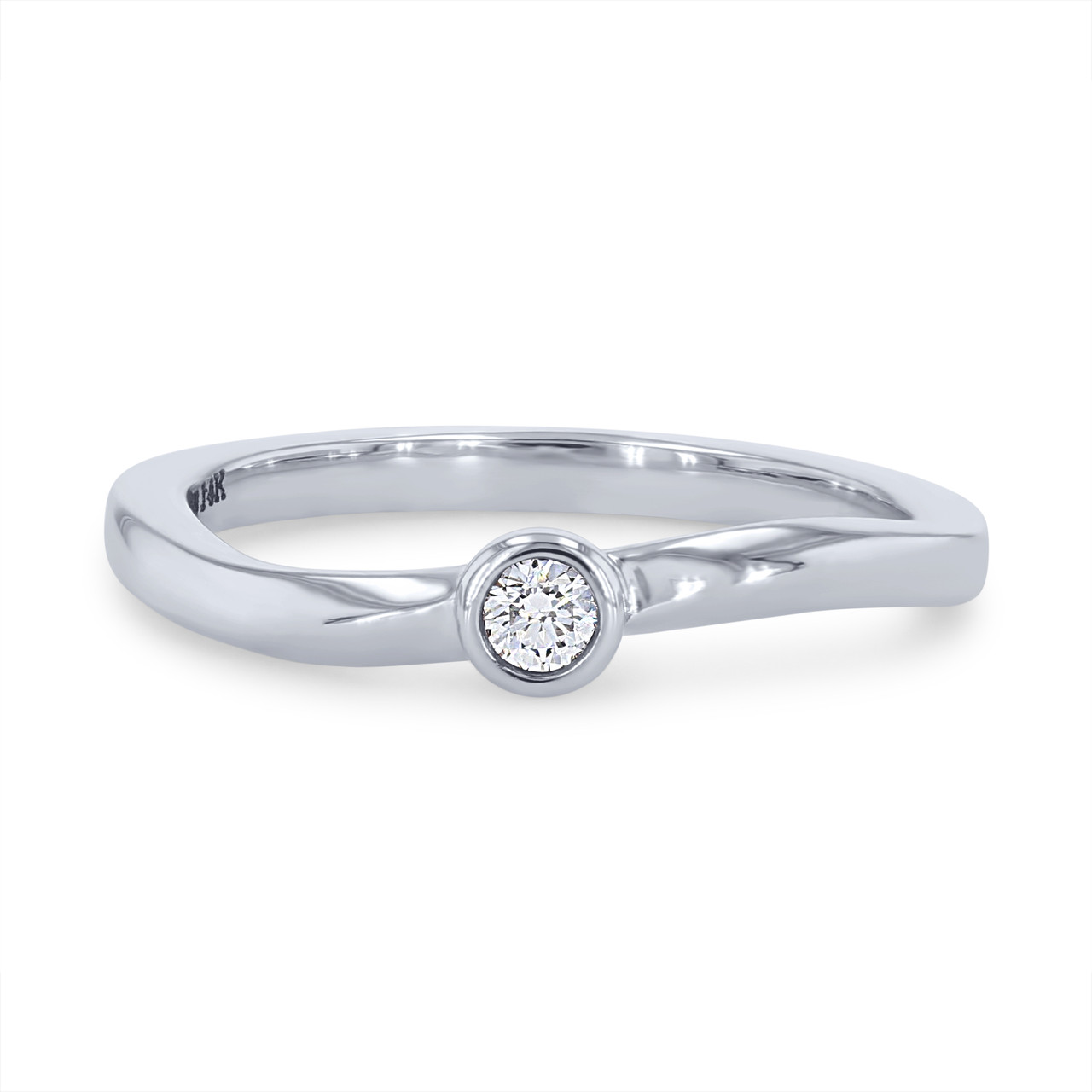 Bezel Single Diamond Wedding Band