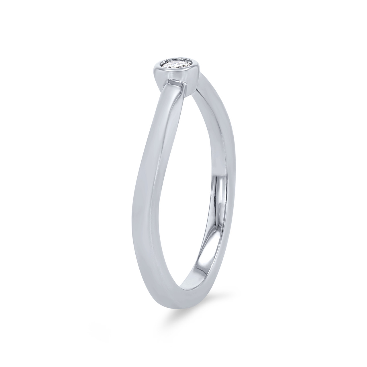 Bezel Single Diamond Wedding Band