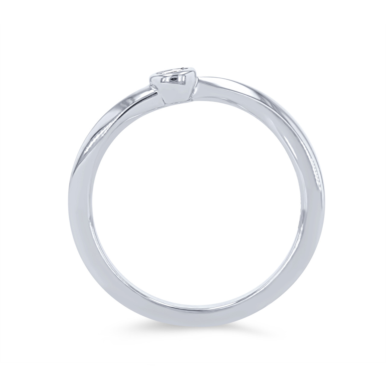 Bezel Single Diamond Wedding Band