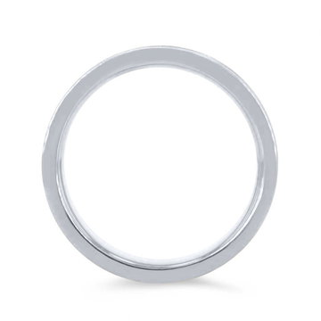 Matte Single Diamond 4mm Wedding Band In White Gold 14K