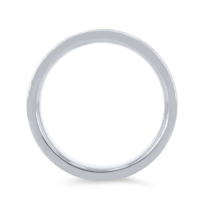 Matte Single Diamond 4mm Wedding Band In White Gold 14K