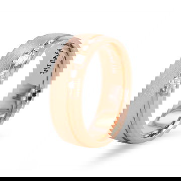 Matte Princess and Round Diamond 6mm Wedding Band
