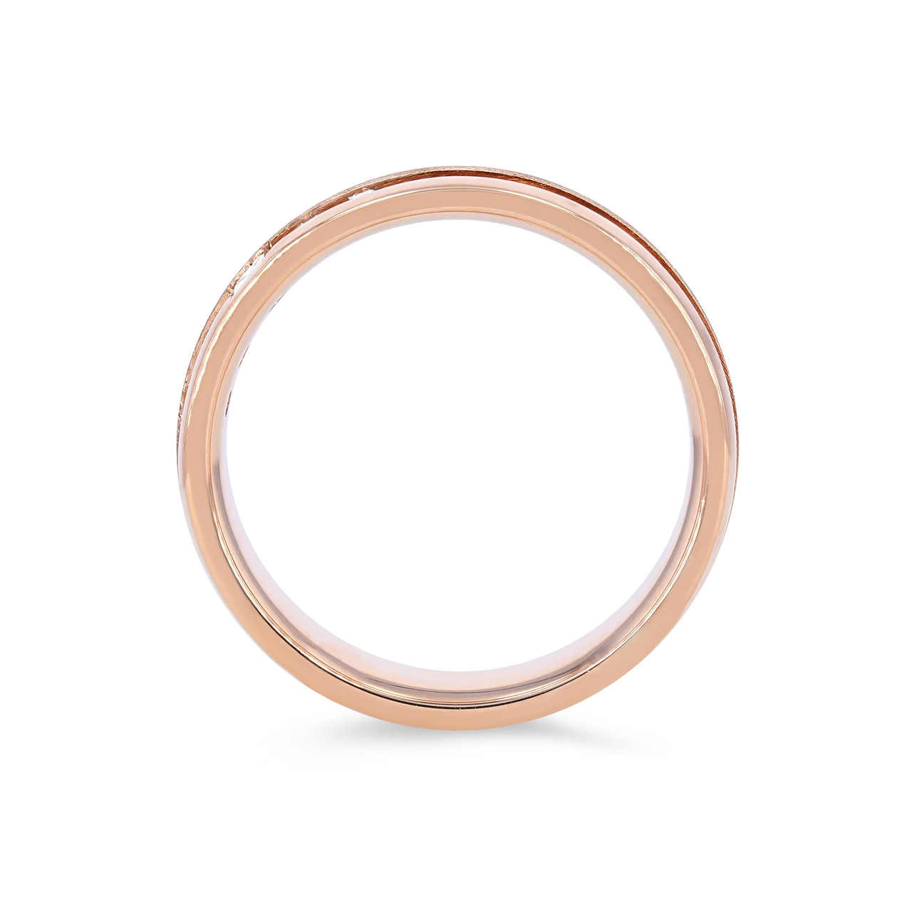 Matte Princess and Round Diamond 6mm Wedding Band 2