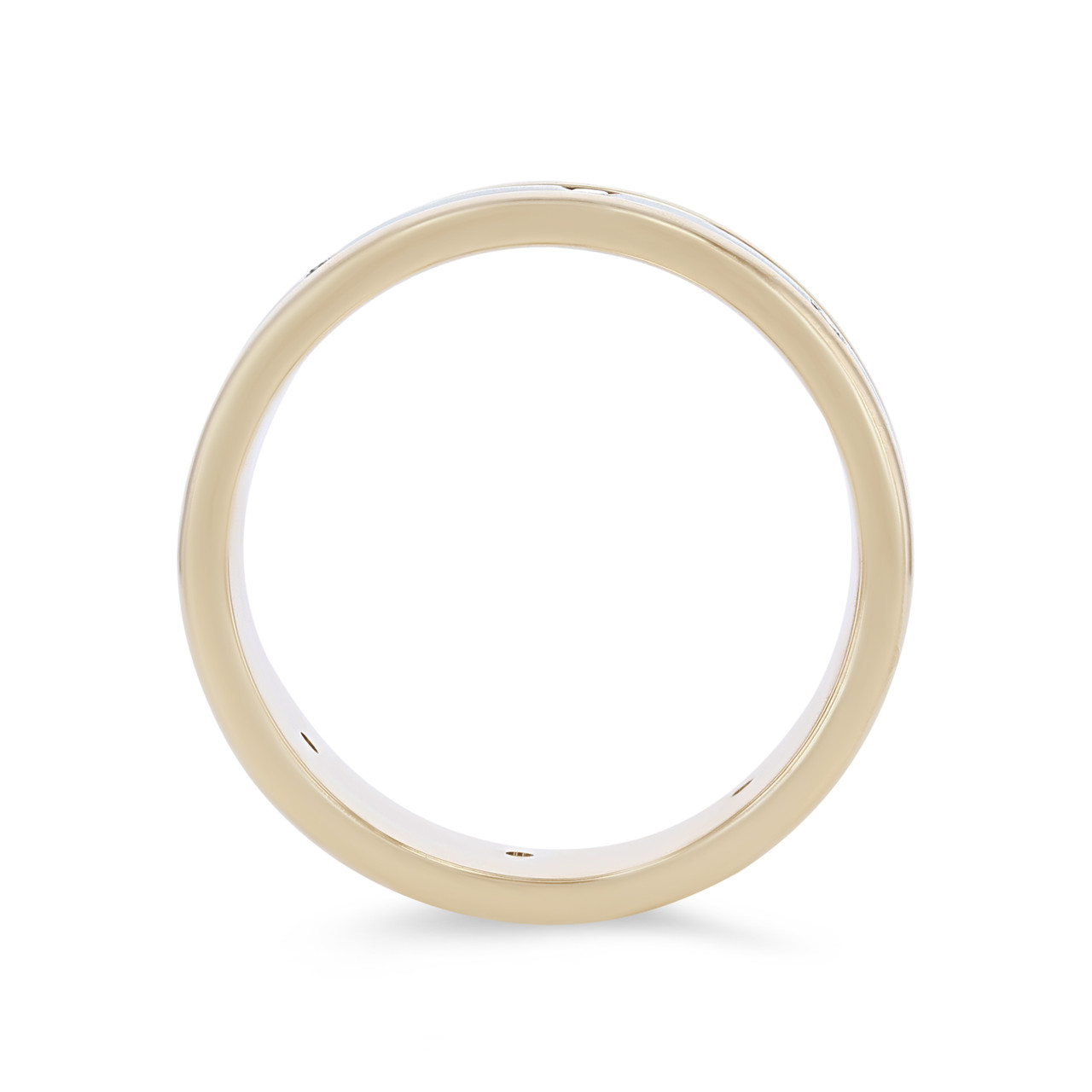 Three Row Diamond Inlay 6mm Eternity Wedding Band 2