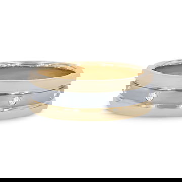 Three Row Diamond Inlay 6mm Eternity Band