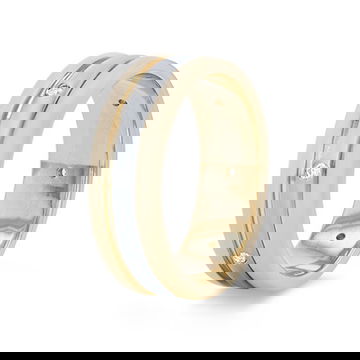 Three Row Diamond Inlay 6mm Eternity Band