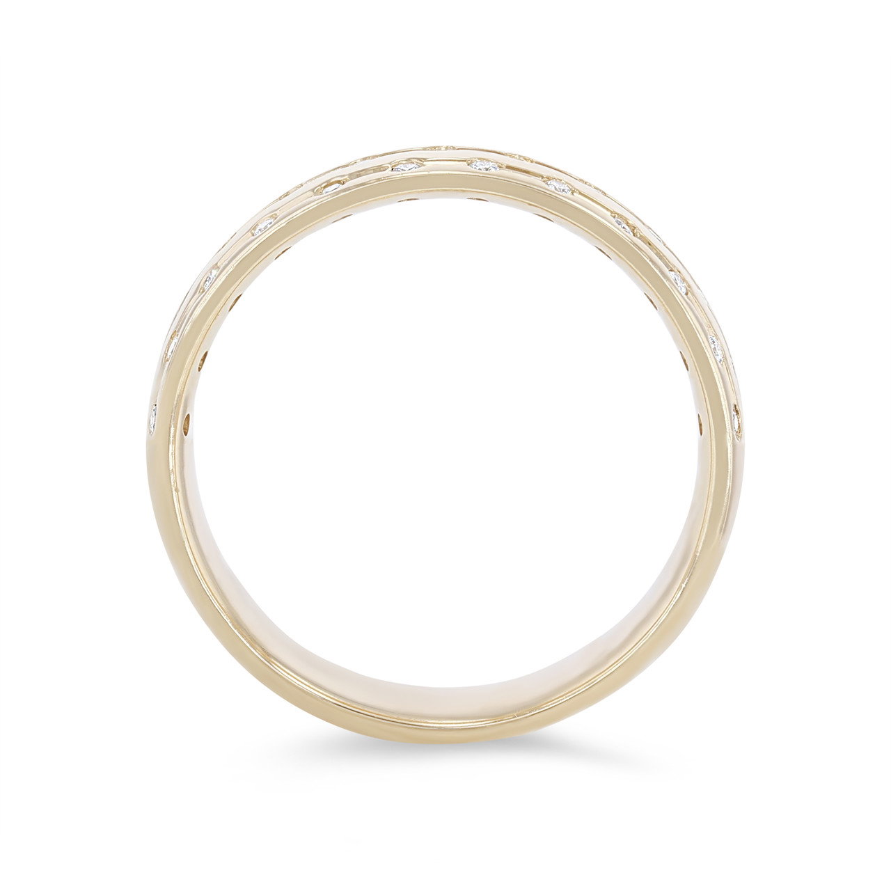 Three Row Diamond Inlay 6mm Wedding Band 2