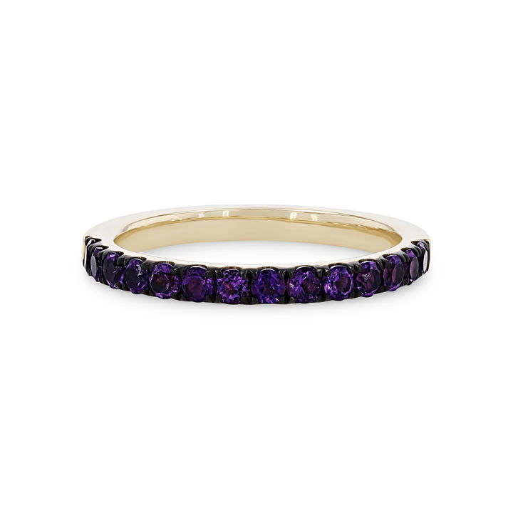 Yellow Gold 14K Amethyst Wedding Band