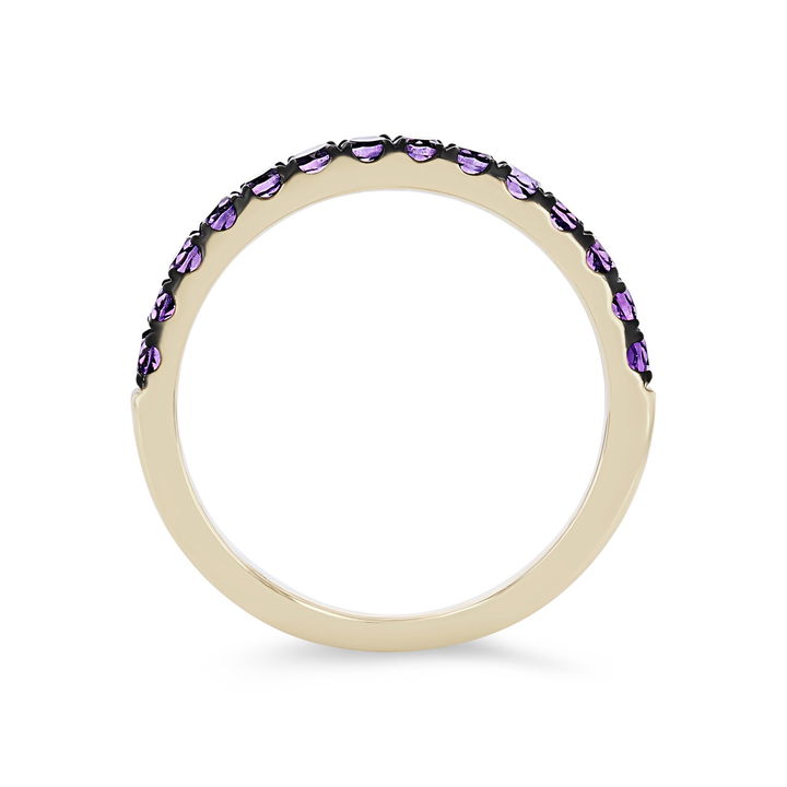 Yellow Gold 14K Amethyst Wedding Band