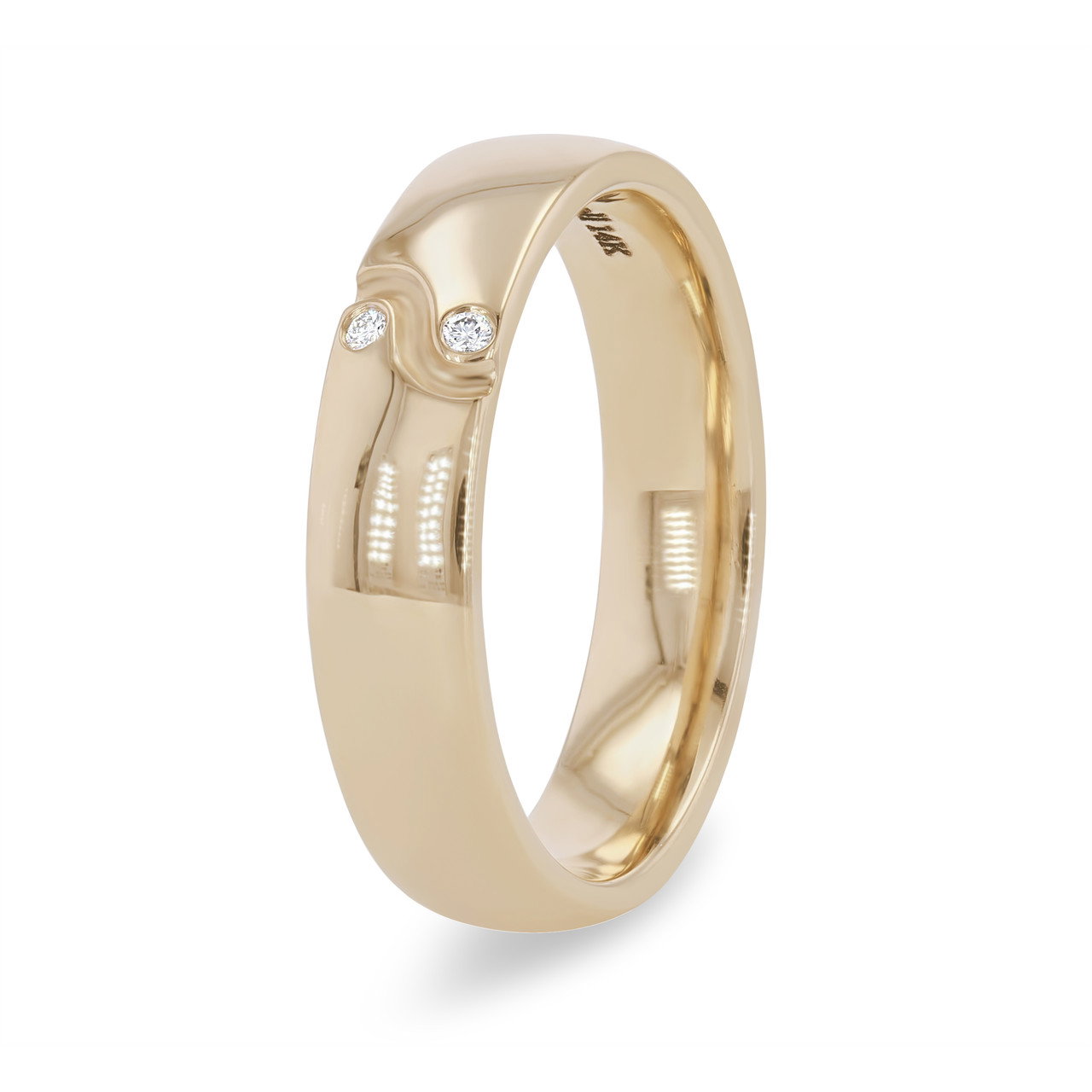 Diamond Carved Swirl 5mm Wedding Band 1