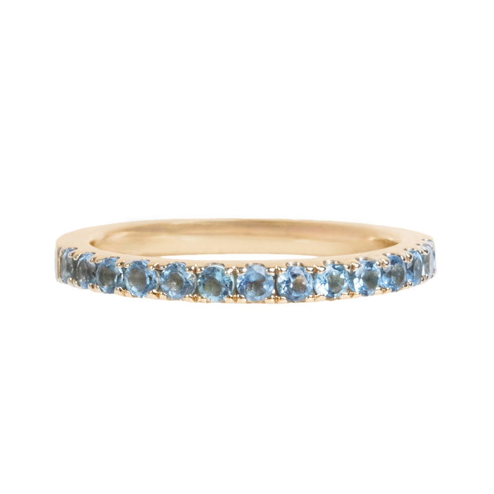 Yellow Gold 14K Aquamarine Wedding Band