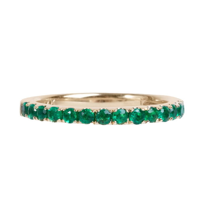 White Gold 14K Emerald Wedding Band