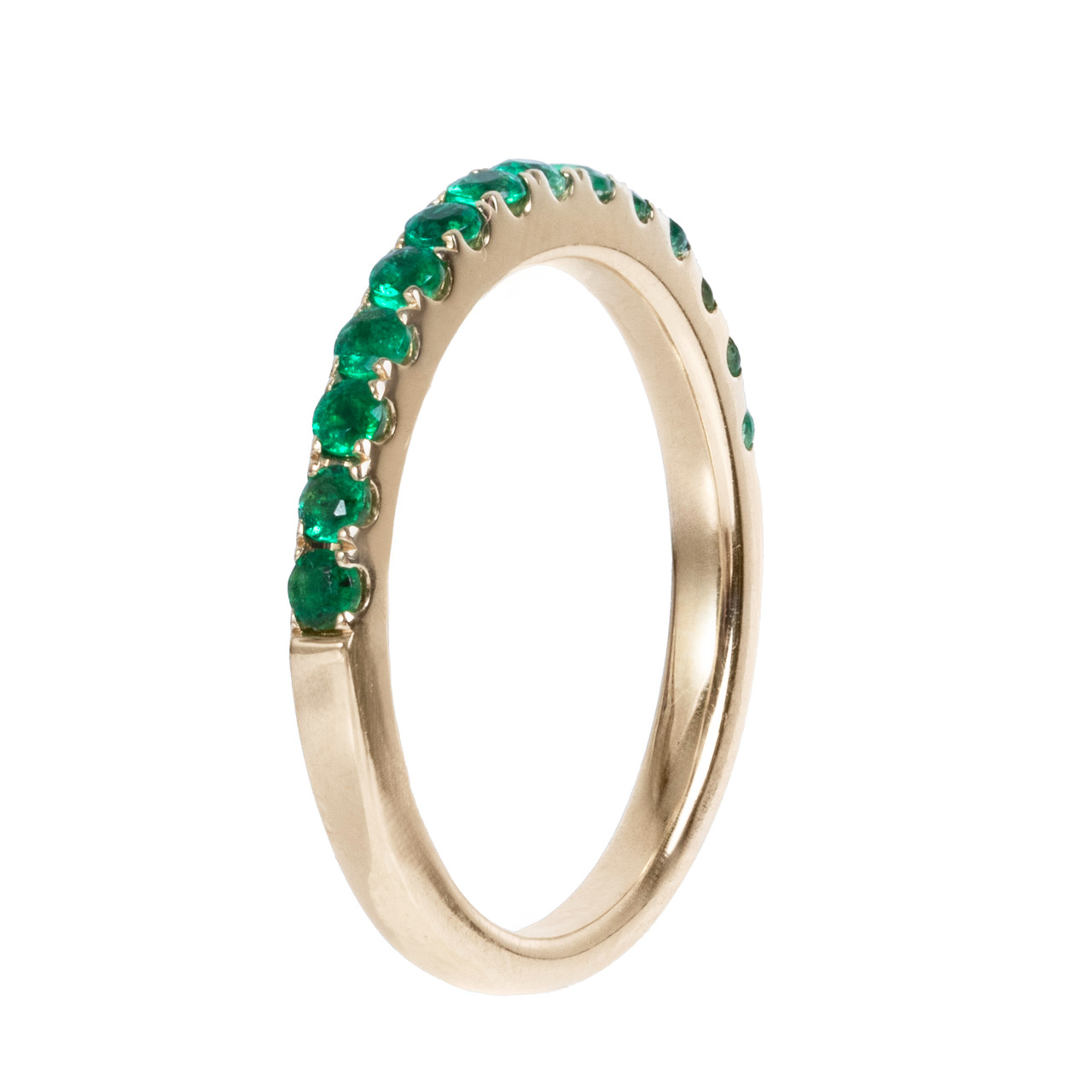 Green Emerald Wedding Band 1