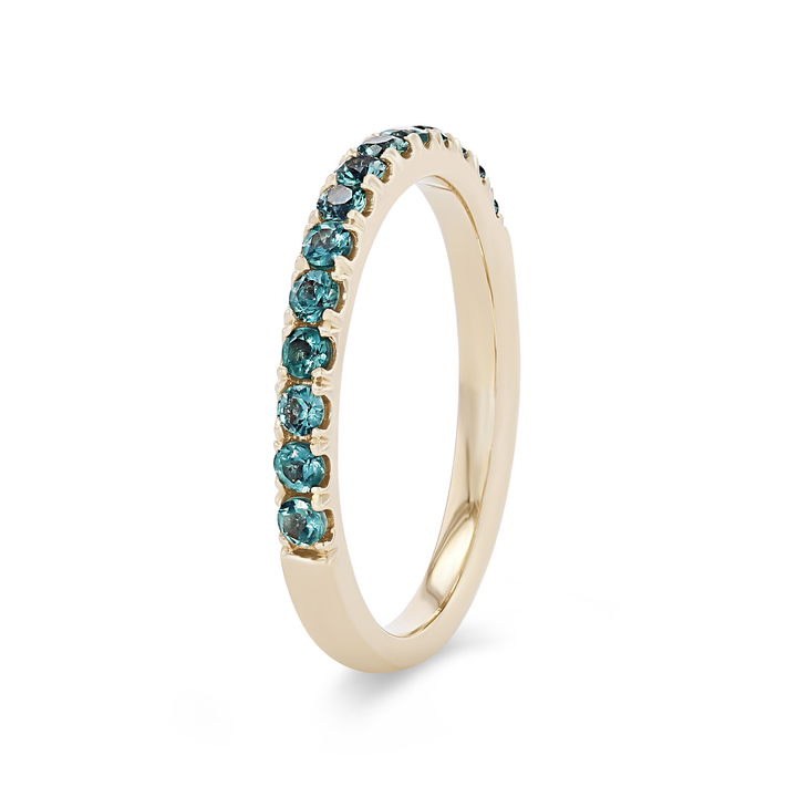 Yellow Gold 14K Alexandrite Wedding Band