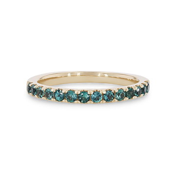 Alexandrite Wedding Band In Solid 14K Yellow Gold