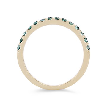 Alexandrite Wedding Band In Solid 14K Yellow Gold