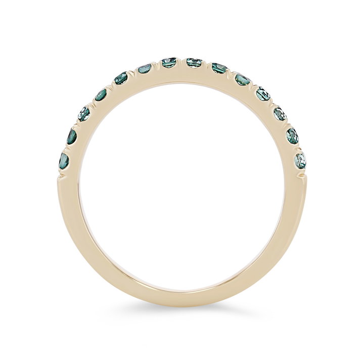 Alexandrite Wedding Band In Solid 14K Yellow Gold