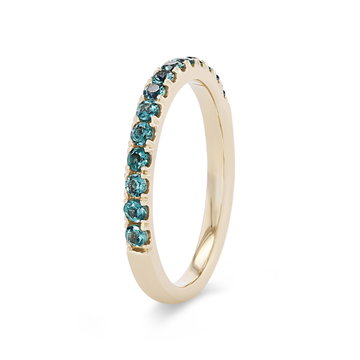 Alexandrite Wedding Band In Solid 14K Yellow Gold
