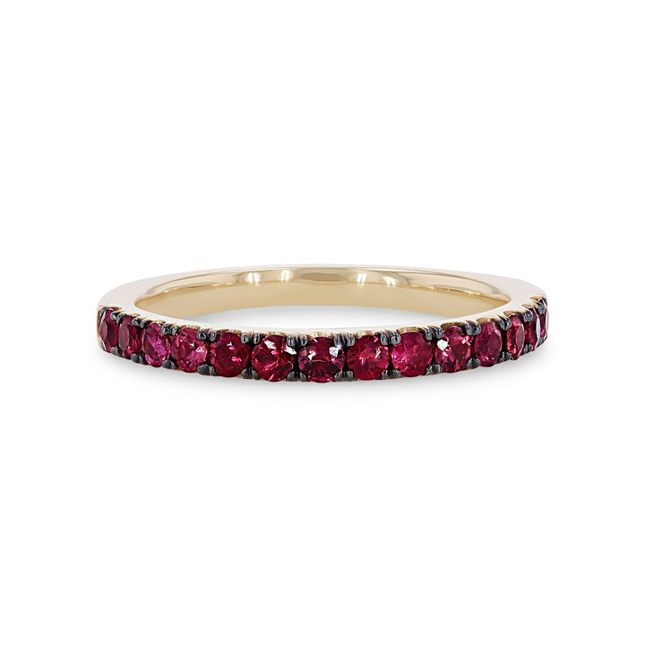 Ruby Wedding Band In Solid 14K Yellow Gold