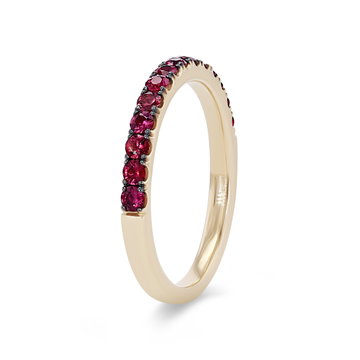 Ruby Wedding Band In Solid 14K Yellow Gold