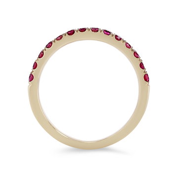 Ruby Wedding Band In Solid 14K Yellow Gold