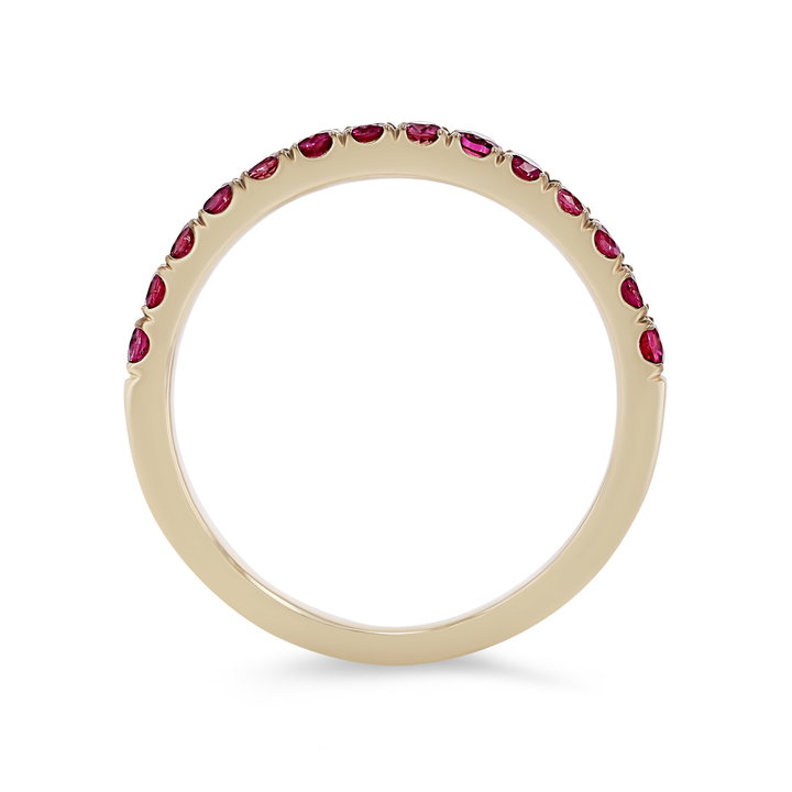 Ruby Wedding Band In Solid 14K Yellow Gold