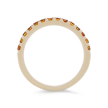 Citrine Wedding Band In Solid 14K Yellow Gold