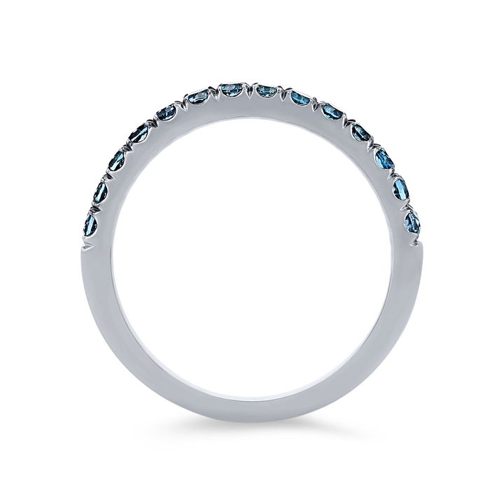 White Gold 14K London Blue Topaz Wedding Band