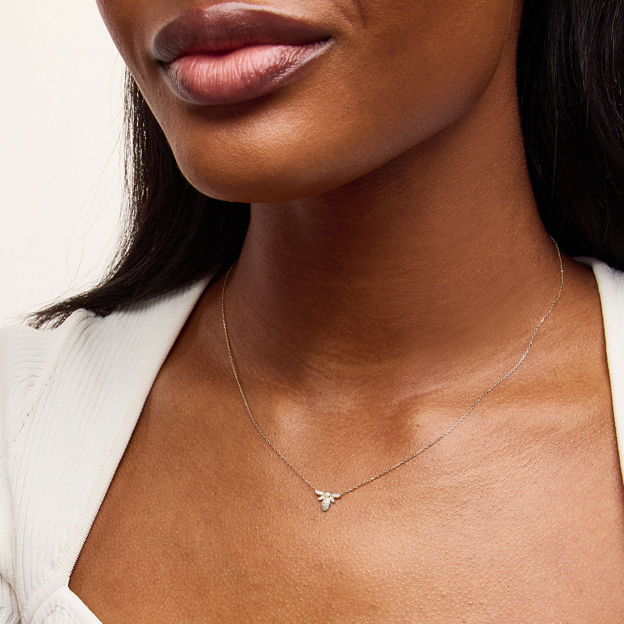 Petite Diamond Bee Pendant