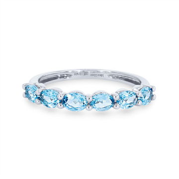 Blue Topaz Wedding Band
