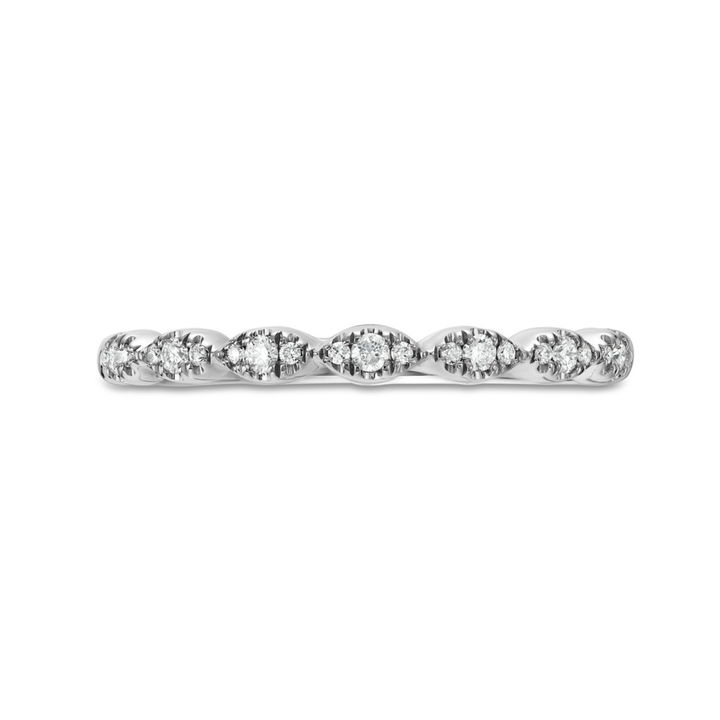 White Gold 14K Scallop Diamond Wedding Band by Diamonds Direct Designs