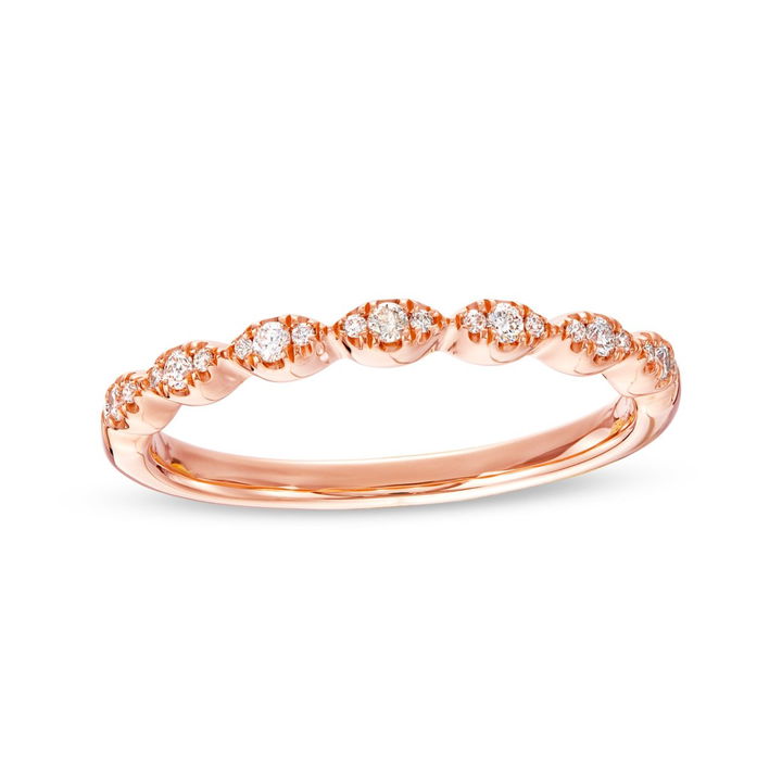 White Gold 14K Scallop Diamond Wedding Band by Diamonds Direct Designs