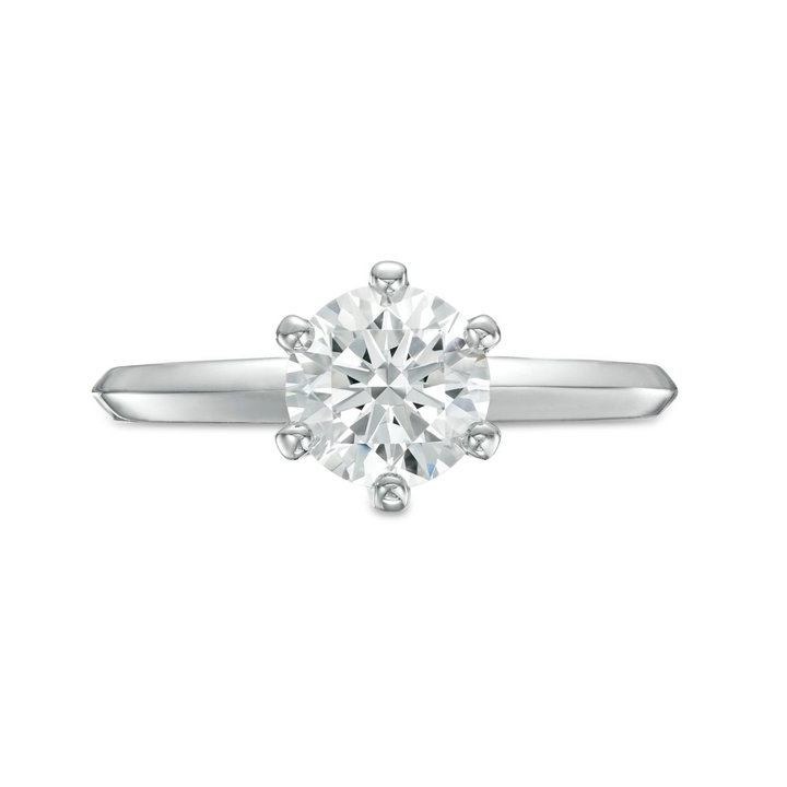 Solitaire Six Prong Engagement Setting by Adorette In White Gold 14K