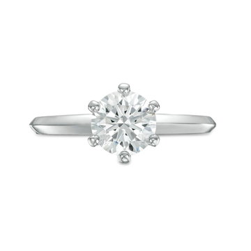Solitaire Six Prong Engagement Setting by Adorette In White Gold 14K