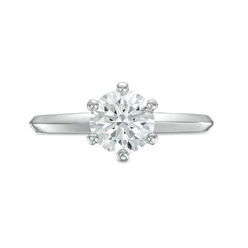 Solitaire Six Prong Engagement Setting by Adorette In White Gold 14K