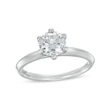 Solitaire Six Prong Engagement Setting by Adorette In White Gold 14K