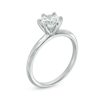 Solitaire Six Prong Engagement Setting by Adorette In White Gold 14K