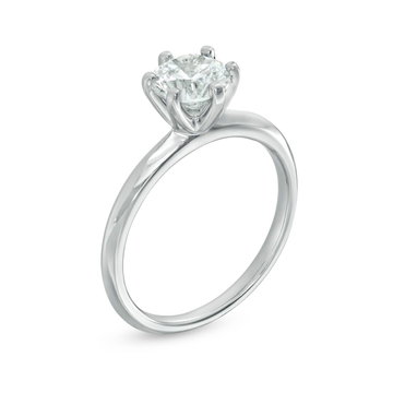 Solitaire Six Prong Engagement Setting by Adorette In White Gold 14K