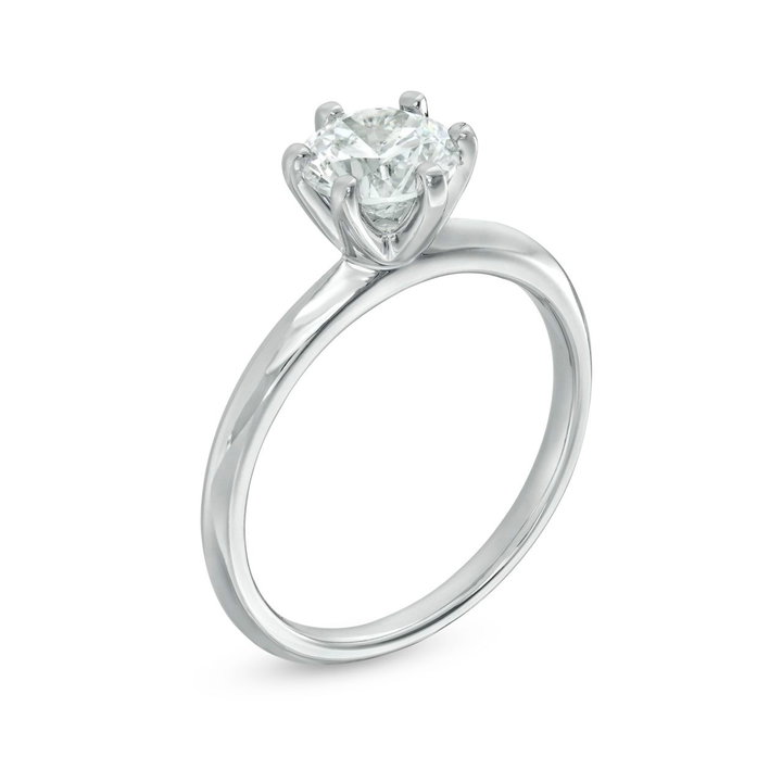 Solitaire Six Prong Engagement Setting by Adorette In White Gold 14K