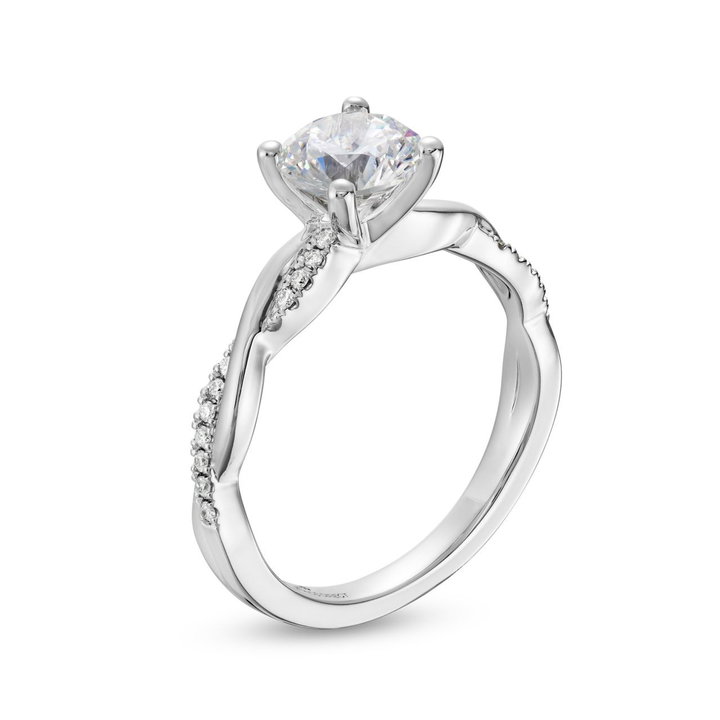 Twist Half Diamond Engagement Setting by Adorette In Platinum