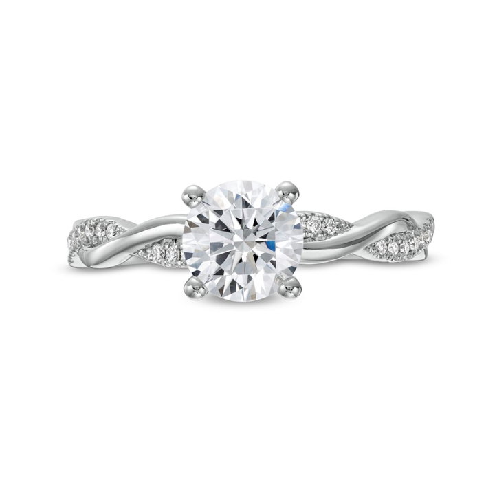 Twist Half Diamond Engagement Setting by Adorette In White Gold 14K