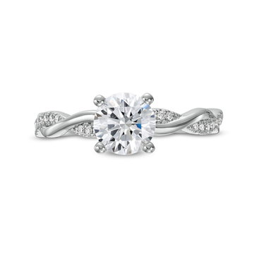 Twist Half Diamond Engagement Setting by Adorette In Platinum