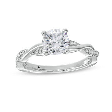 Twist Half Diamond Engagement Setting by Adorette In Platinum